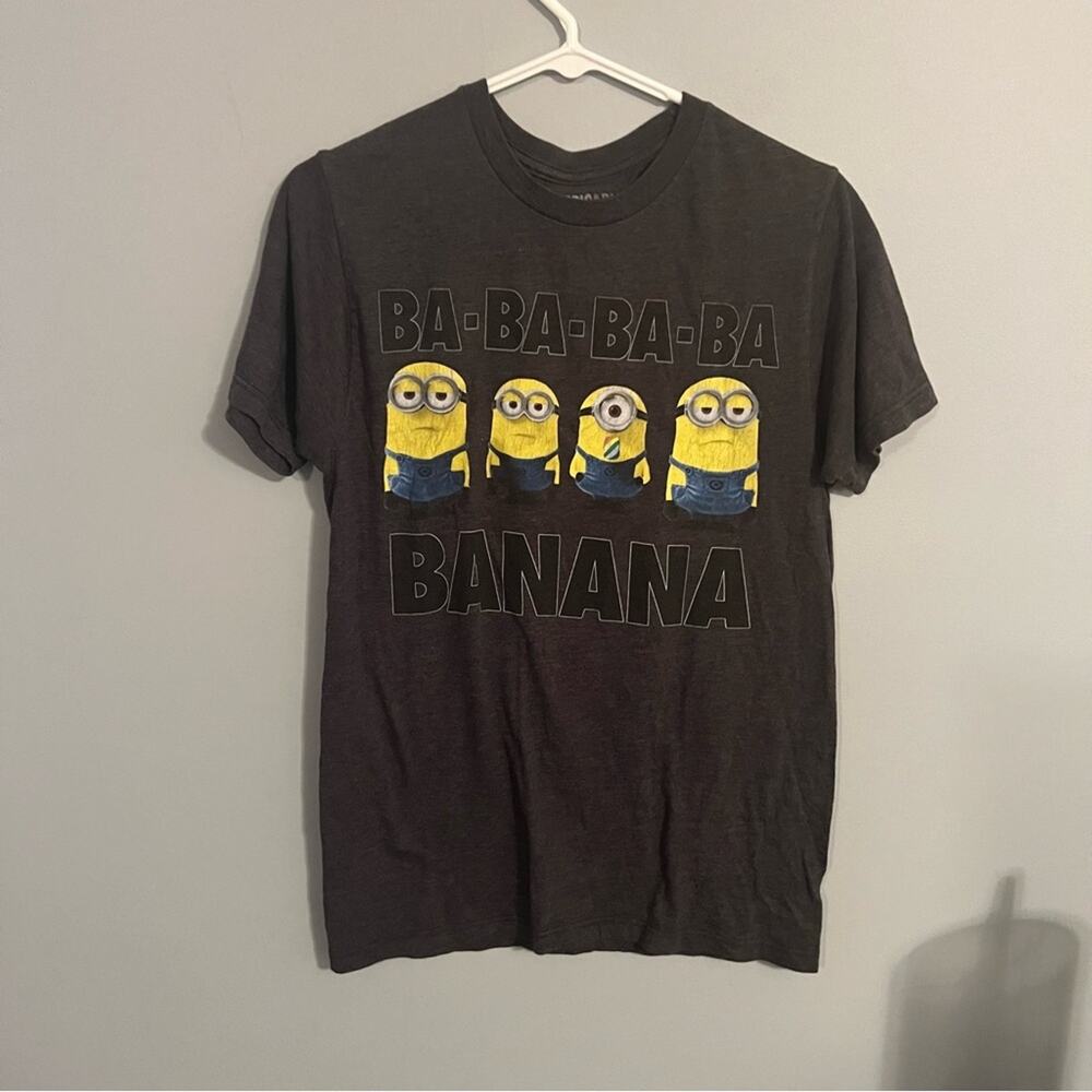 Despicable Me 2 Banana Minions Tee Shirt Unisex Adult Size Small Dark Gray